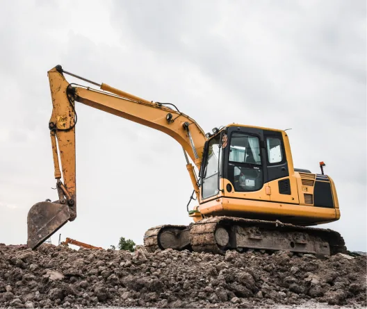 HMJ excavator at a reclamation site